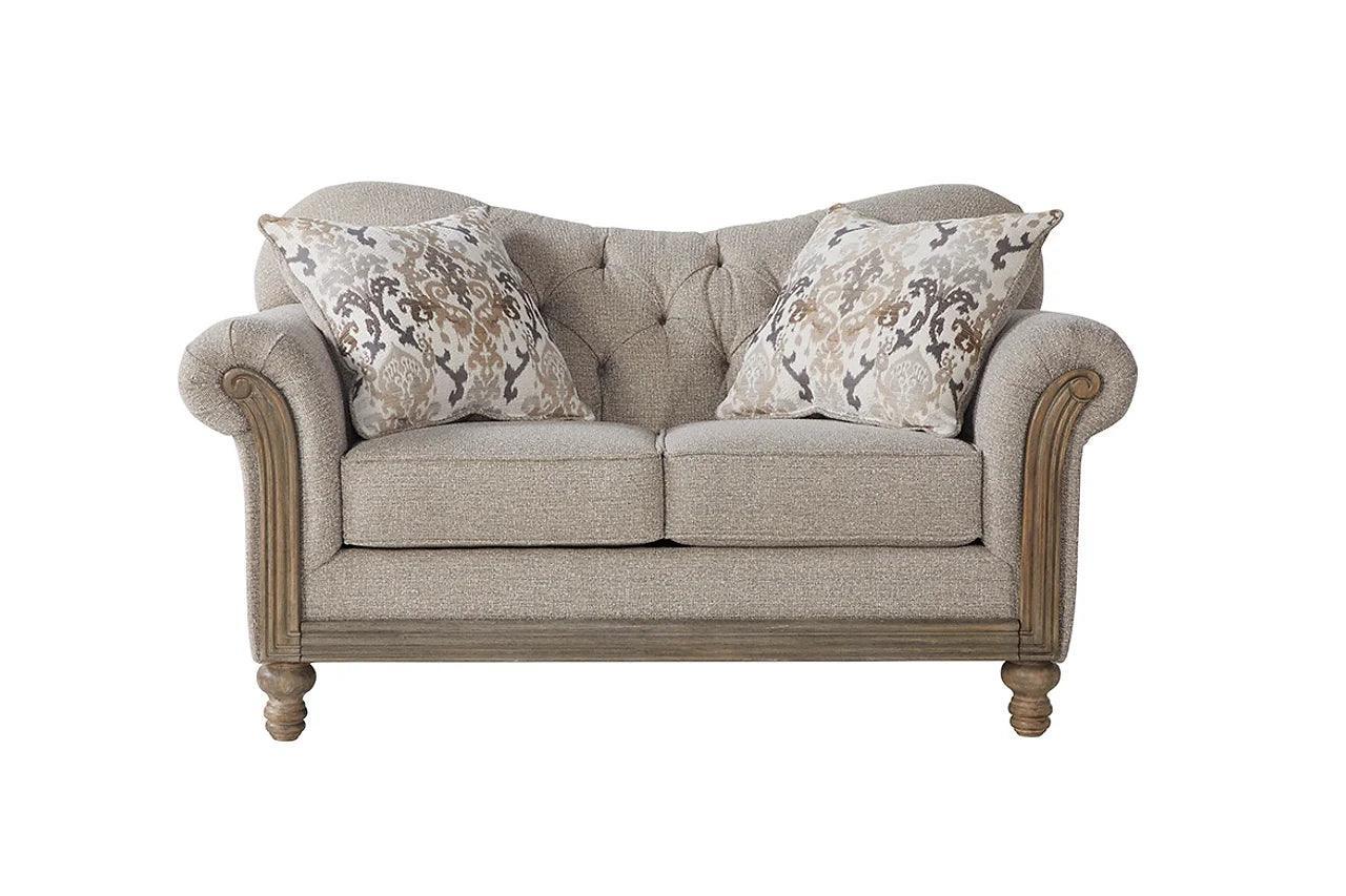 Sandstone Beige Fabric Tufted 2-Piece Living Room Set - Image 3