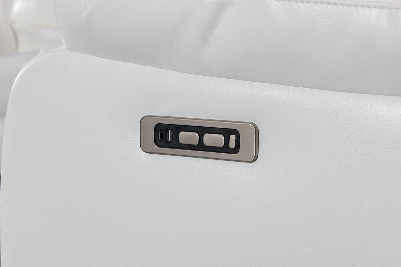 Turbo White Power Reclining Sectional - Image 2