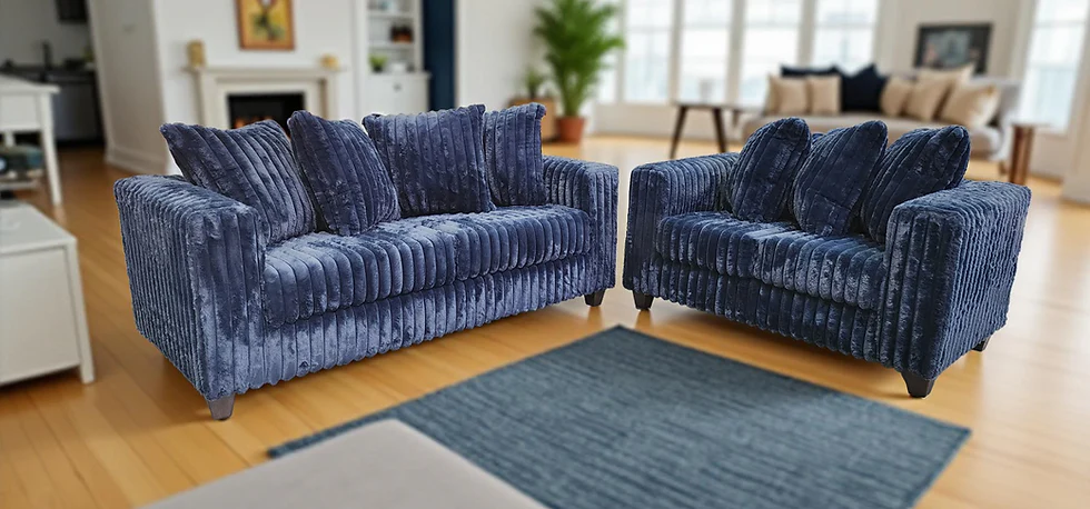 Gia Blue 2-Piece Living Room Set - Image 1