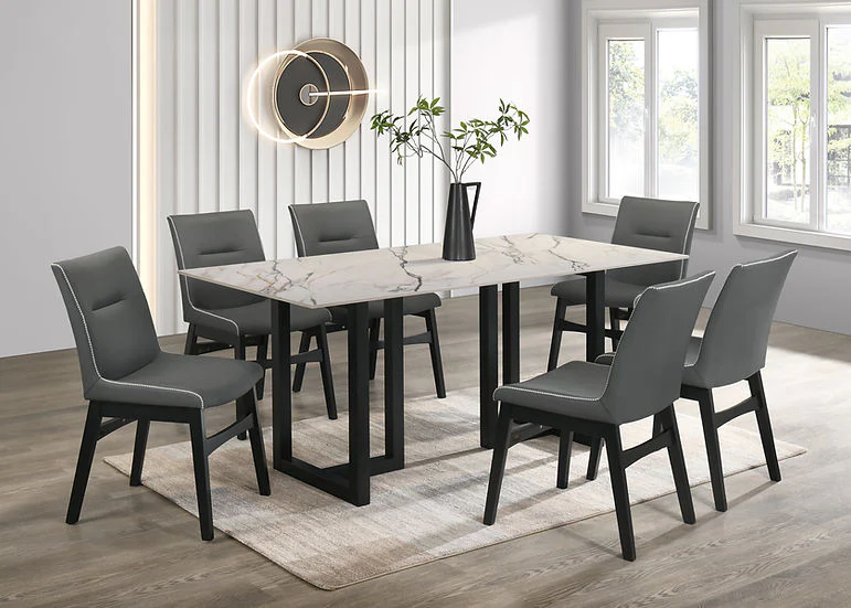Farrin White Gray Dining Room Set - Image 1