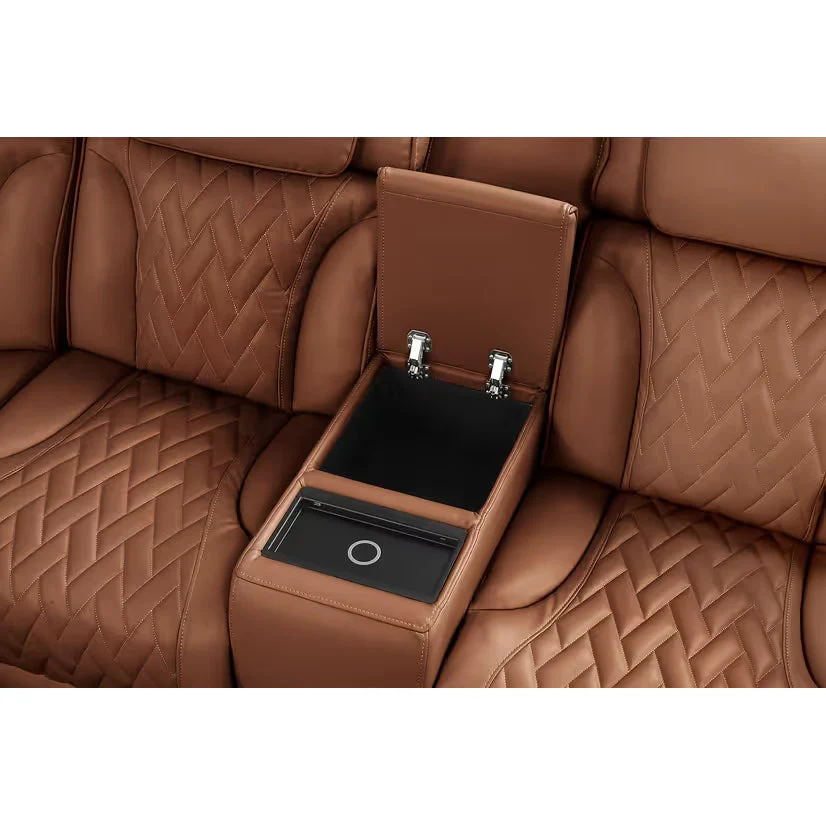 Skyline Brown Caramel Power Reclining Sectional - Image 2