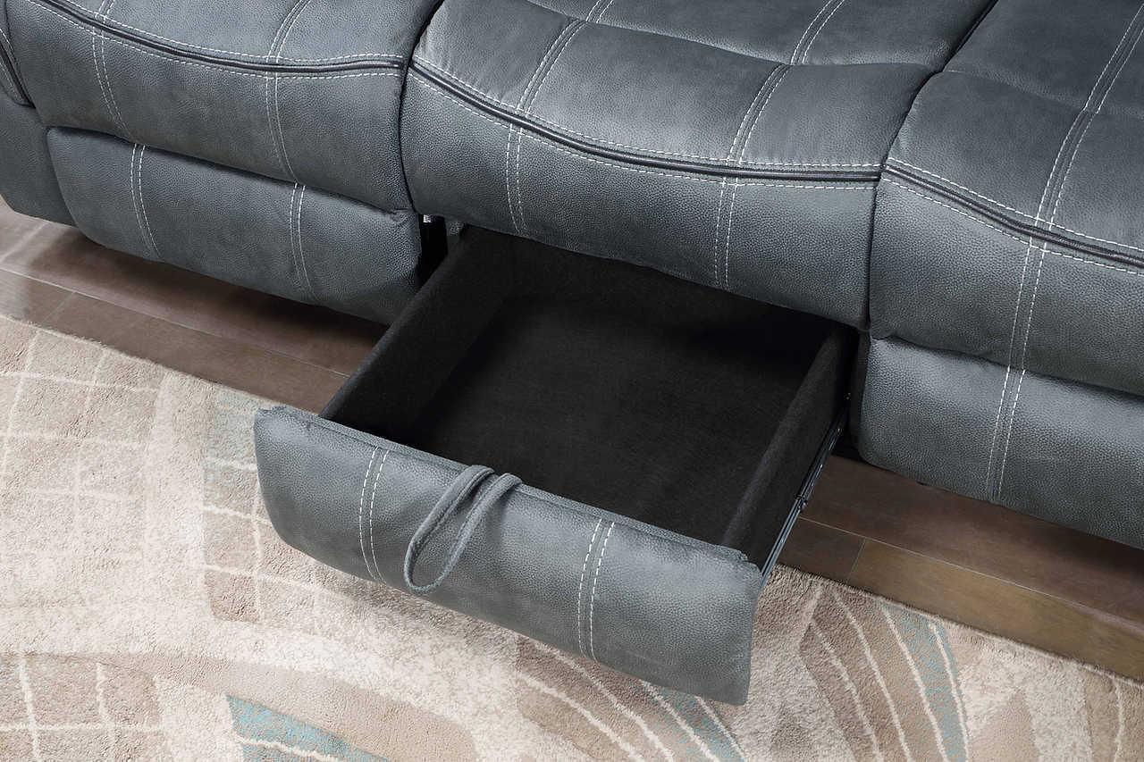 Rio Grande Gray Microfiber 3-Piece Reclining Set - Image 2