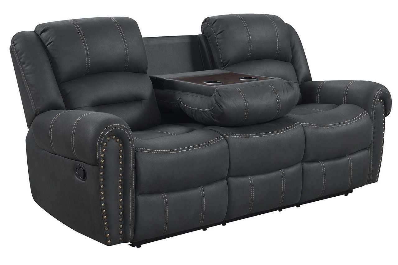 Houston Dark Gray Reclining Sofa - Image 1