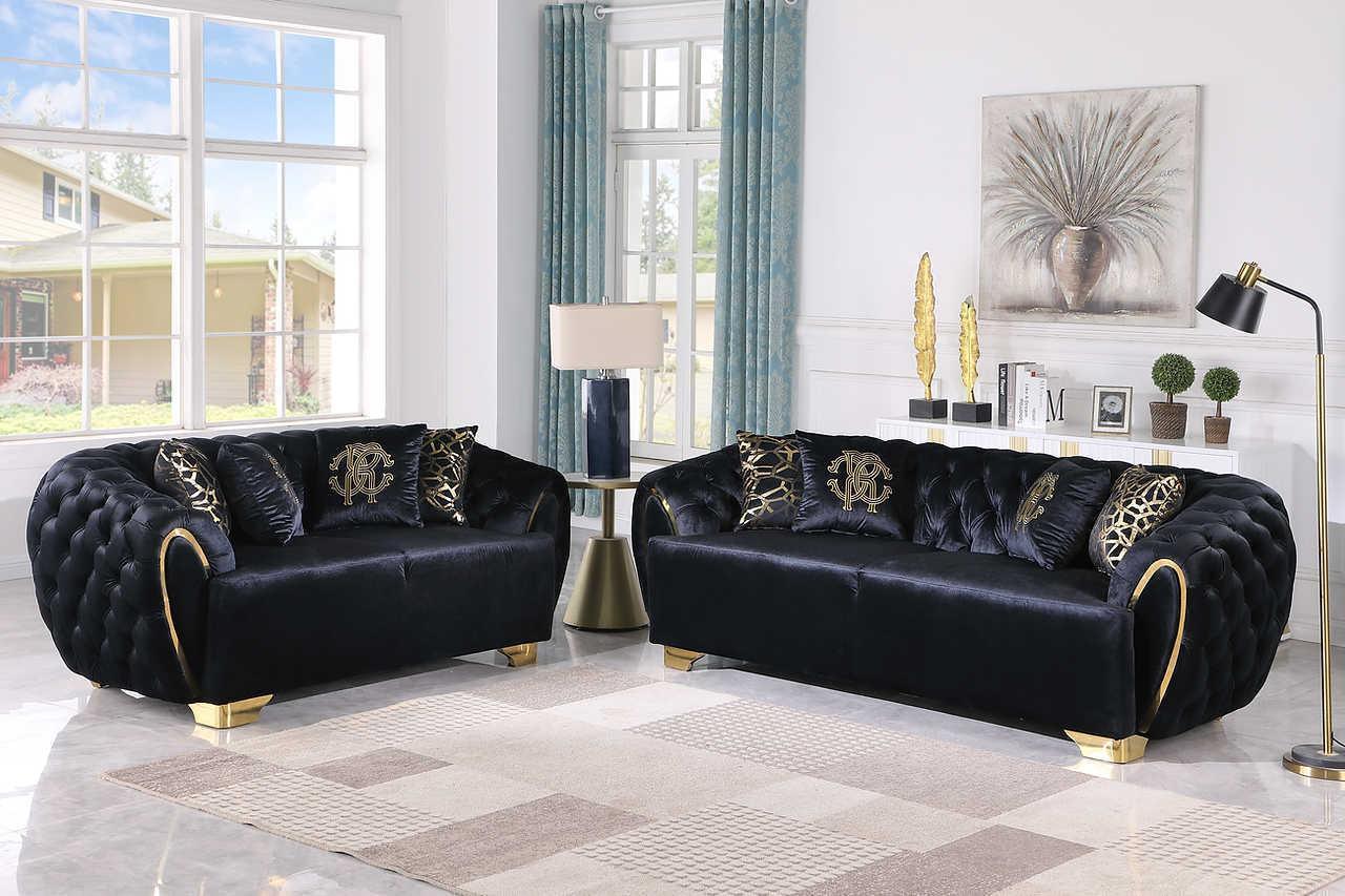 Mila Black Living Room Set - Image 2