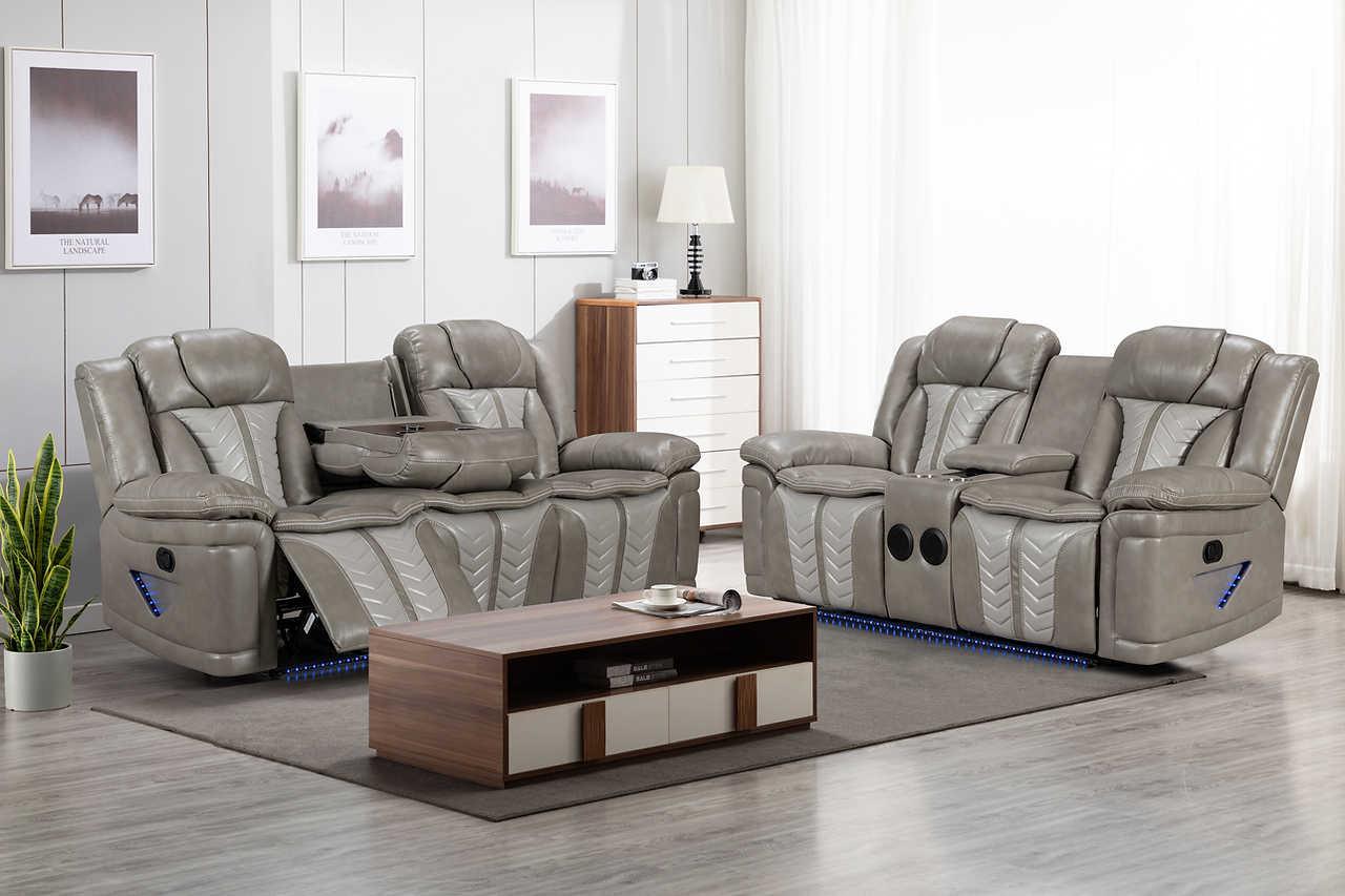 Innova Grey 3-Piece Reclining Set - Image 2