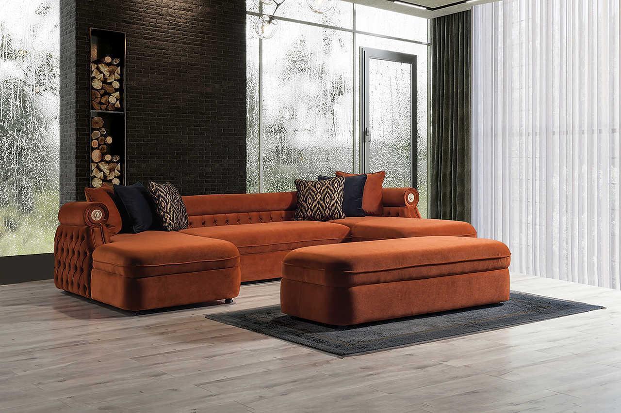Brooklyn Orange Sectional - Image 1