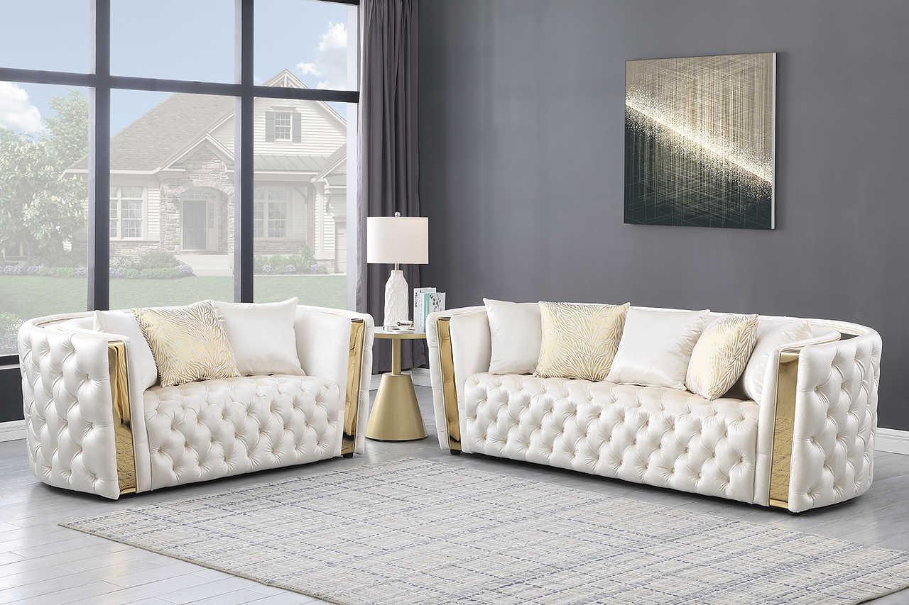 Roka White Tufted Chair - Image 3