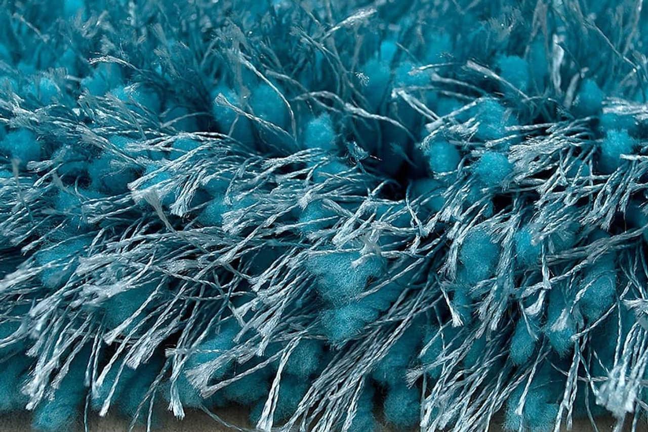 Afro Shag Turquoise Art Silk Shine Rug - Image 3