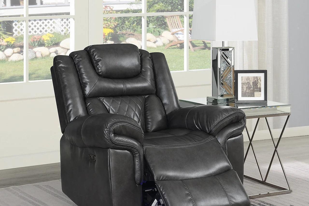 Party Time Gray Power Recliner - Image 1