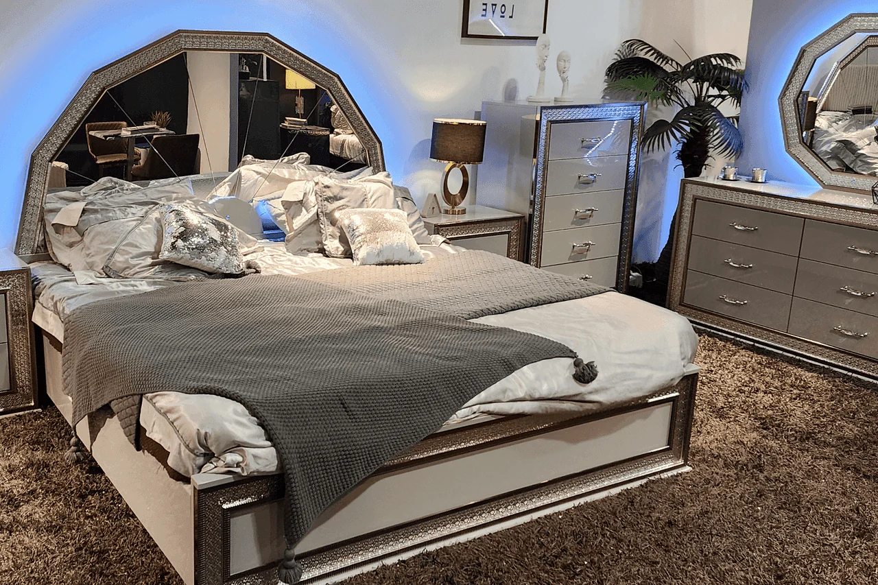 Dubai Metallic Silver Nightstand - Image 2