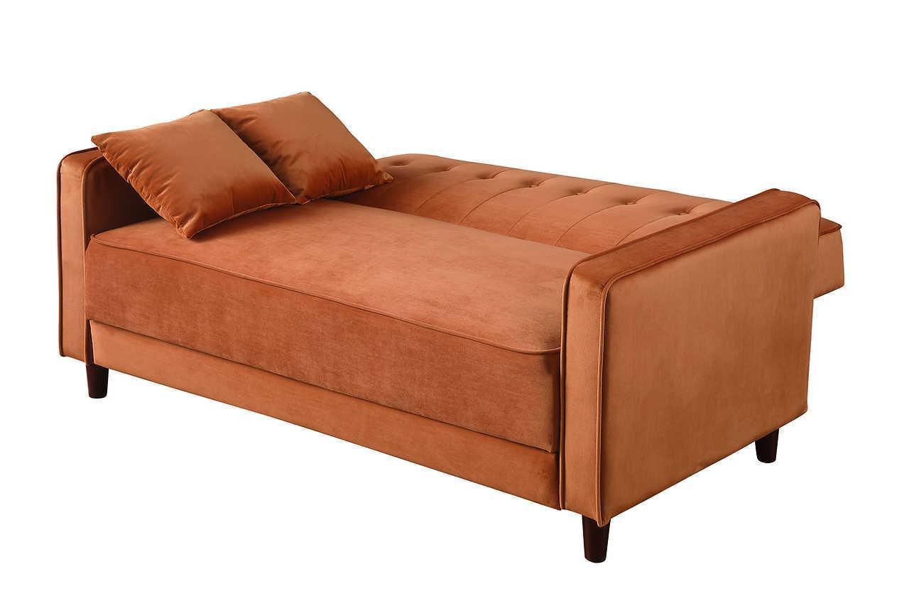 Cozy Rust Sofa Loveseat Bed - Image 2