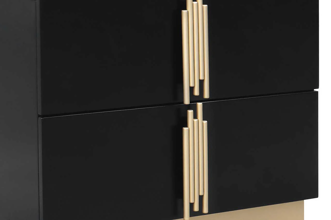 Evon Black Upholstered Panel Bedroom Set - Image 3