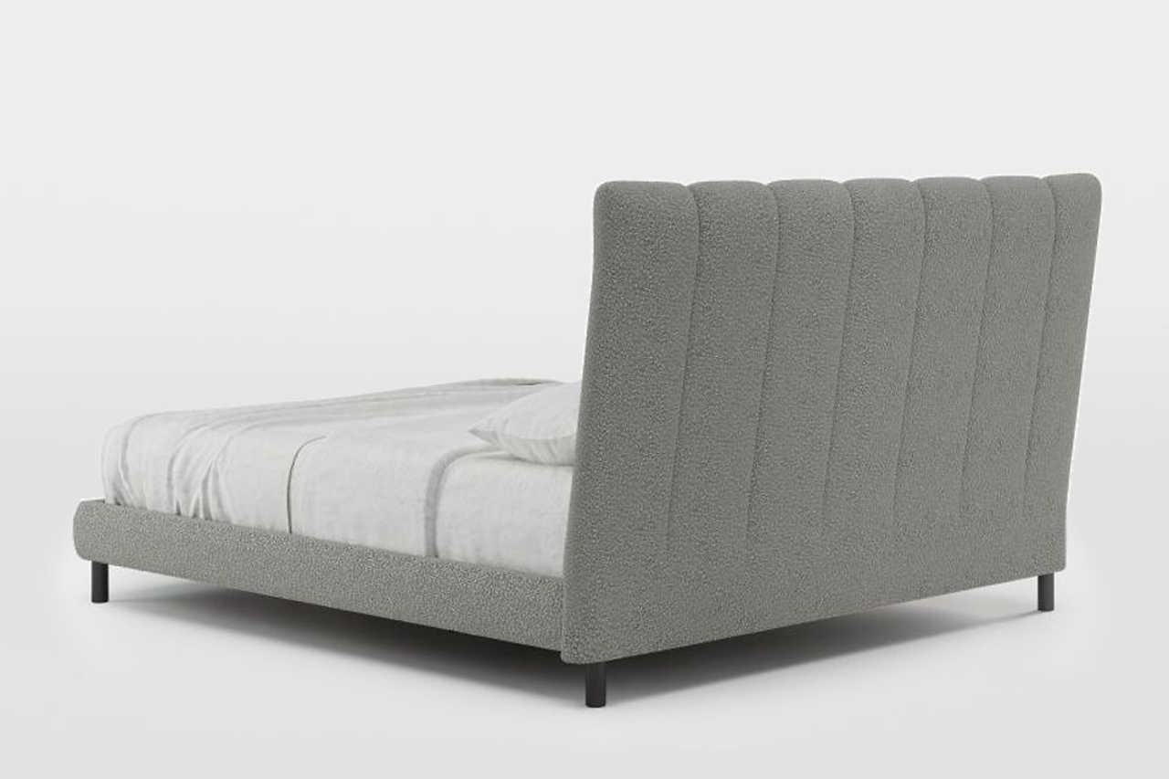 Cato Gray Upholstered Platform Queen Bed - Image 3