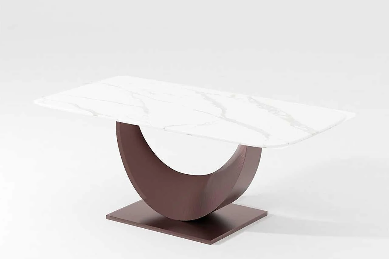 71″ Faux Marble Top Dining Table