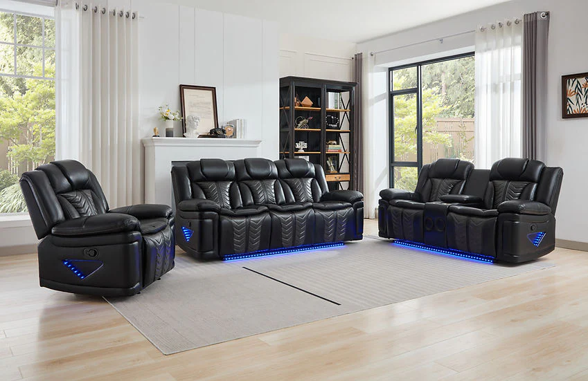 Prime Time Black 2-Piece Living Room Set - Image 1