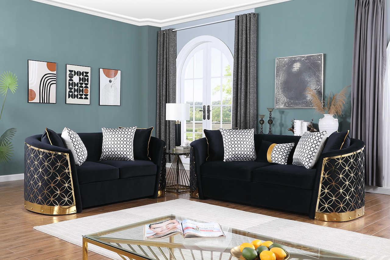 Athena Black Living Room Set - Image 2