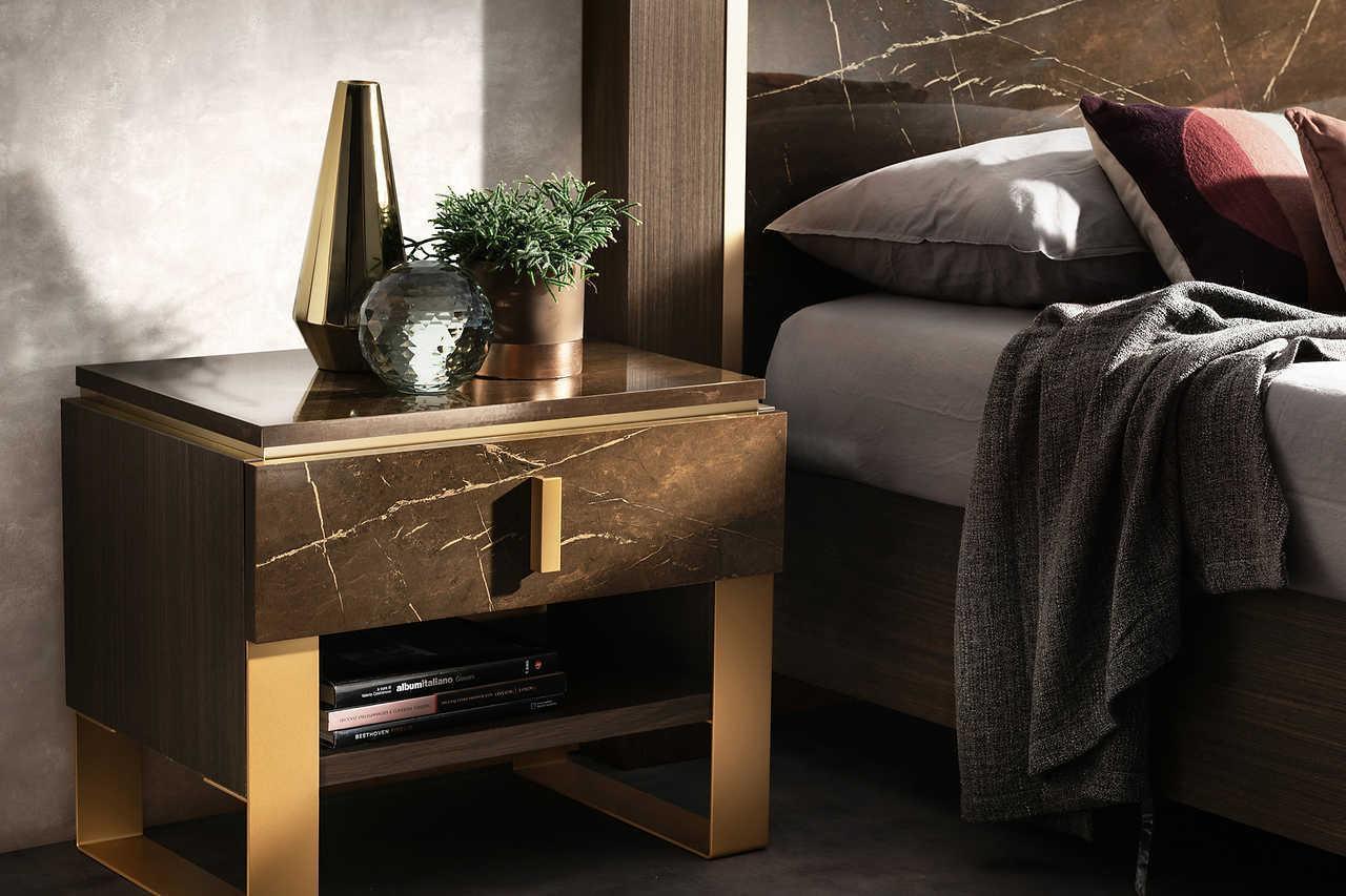 Essenza Brown LED Italian Bedroom Set - Image 3