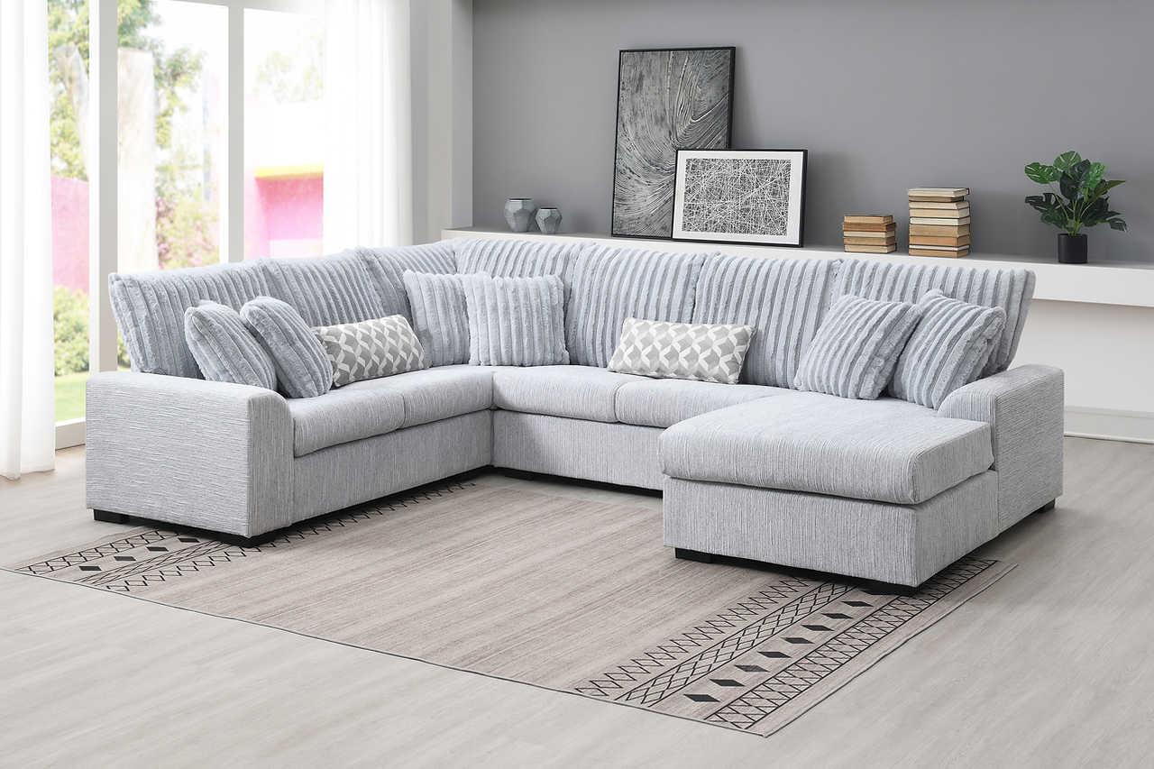Brady Grey Fabric Sectional - Image 2