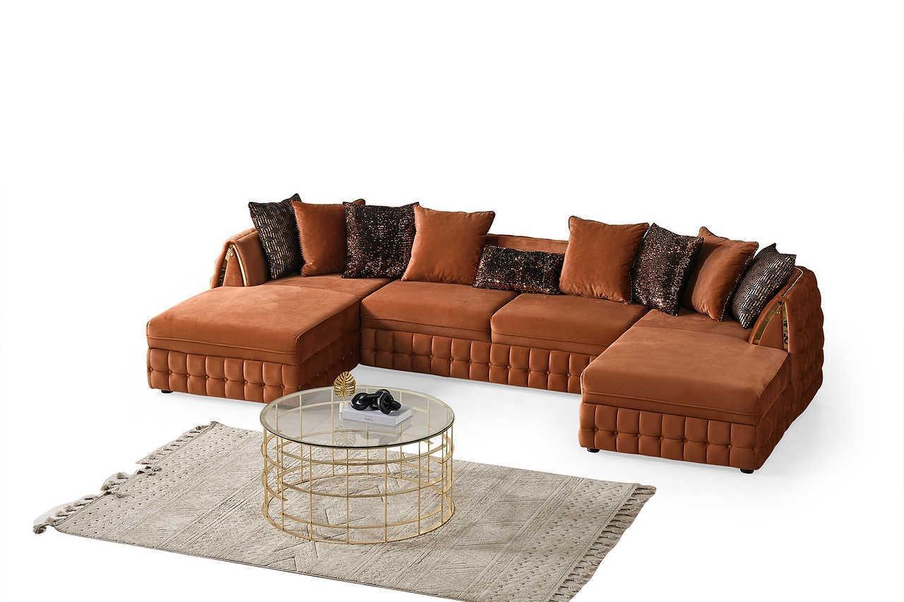 Sicilya Rust Orange Sectional - Image 2