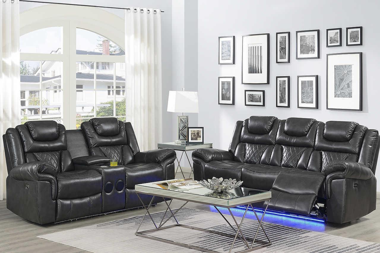 Party Time Gray Power Reclining Set - Image 2