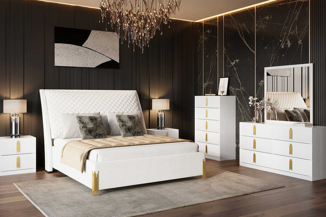 Glamor White Nightstand - Image 2