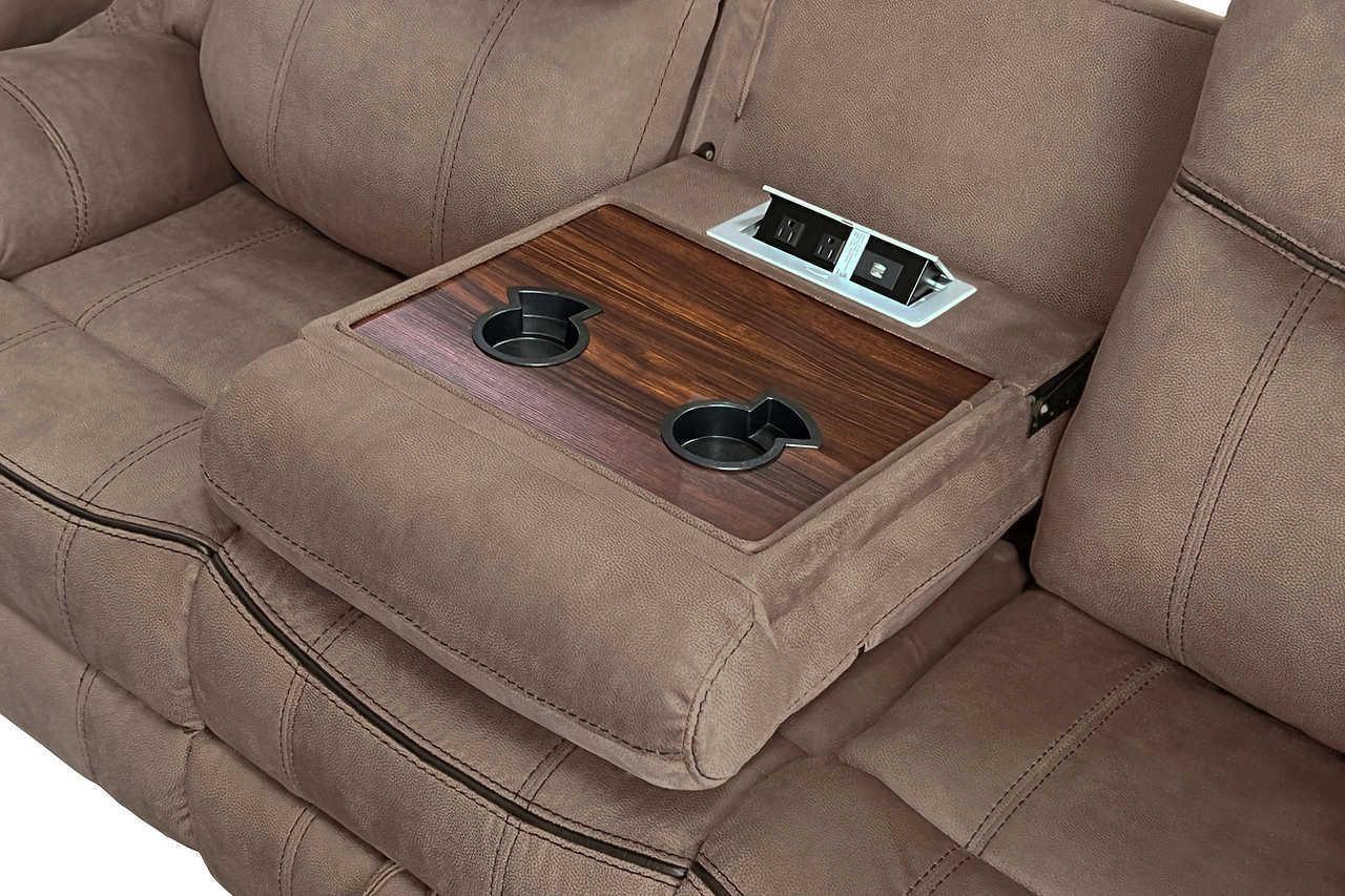 Rio Grande Brown Microfiber 3-Piece Reclining Set - Image 3