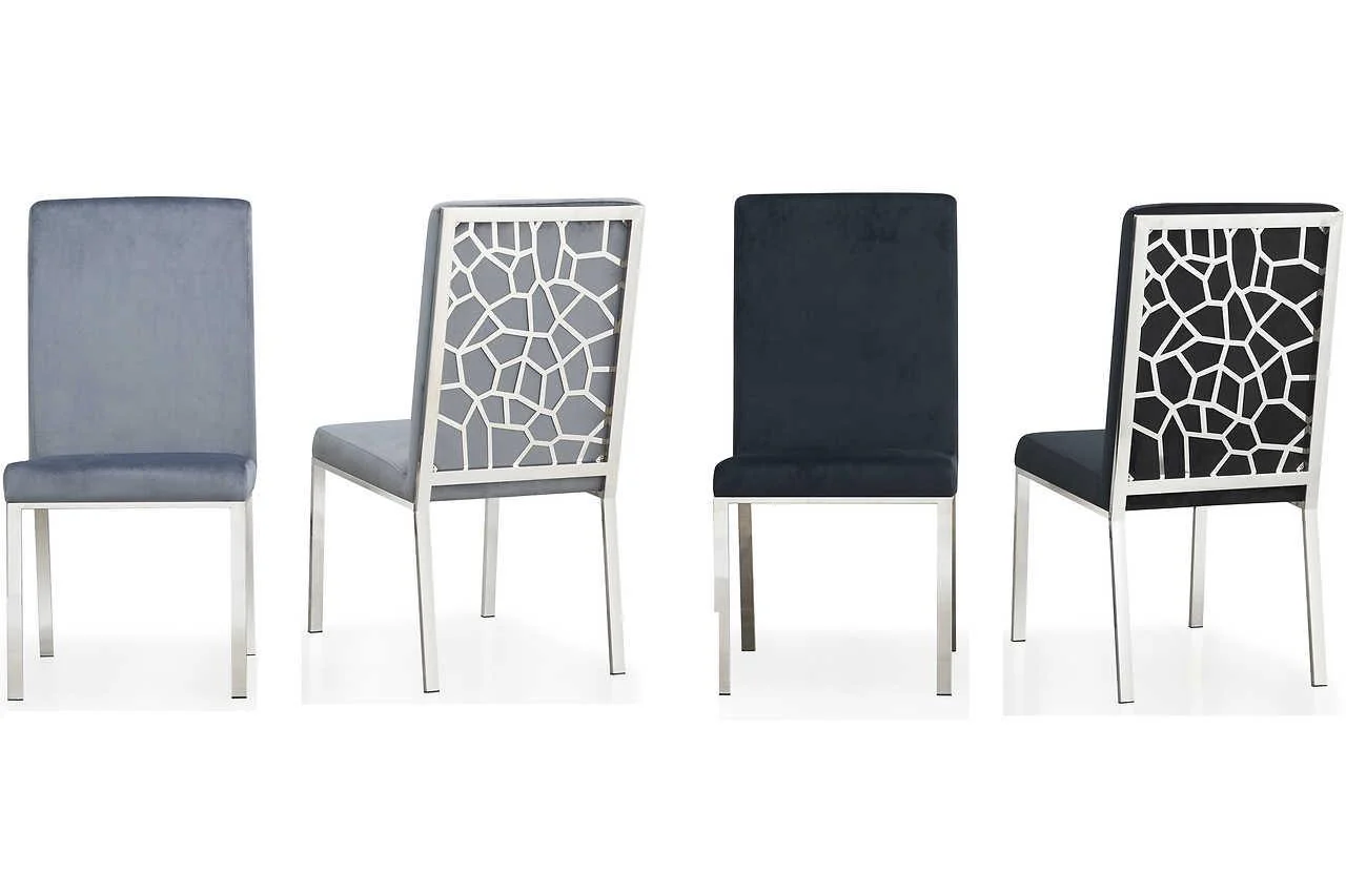 Mimi Chrome Upholstered Dining Chair - Image 1