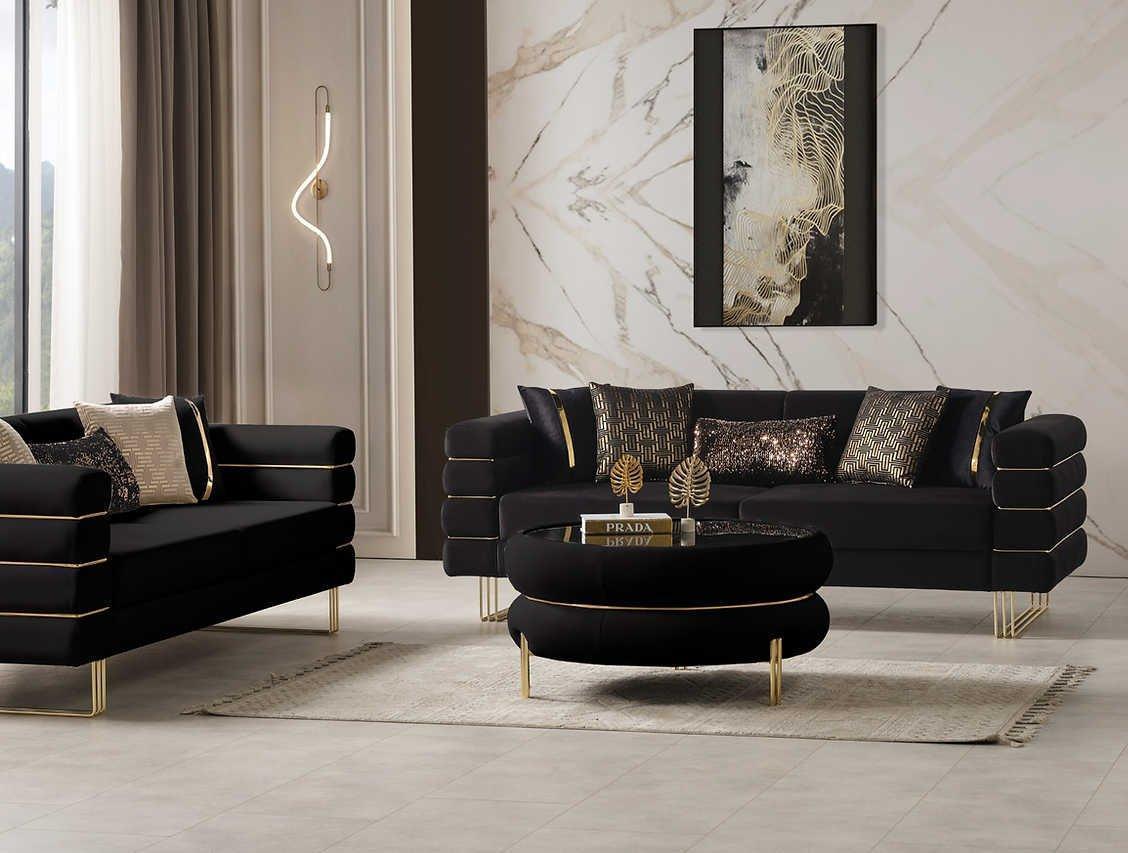 Luma Black 2-Piece Living Room Set - Image 1