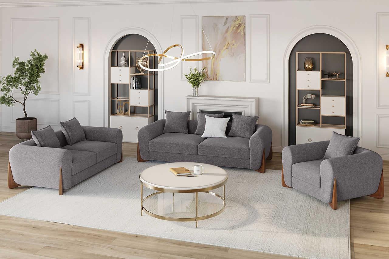 Stylus Pewter Fabric 2-Piece Living Room Set - Image 2