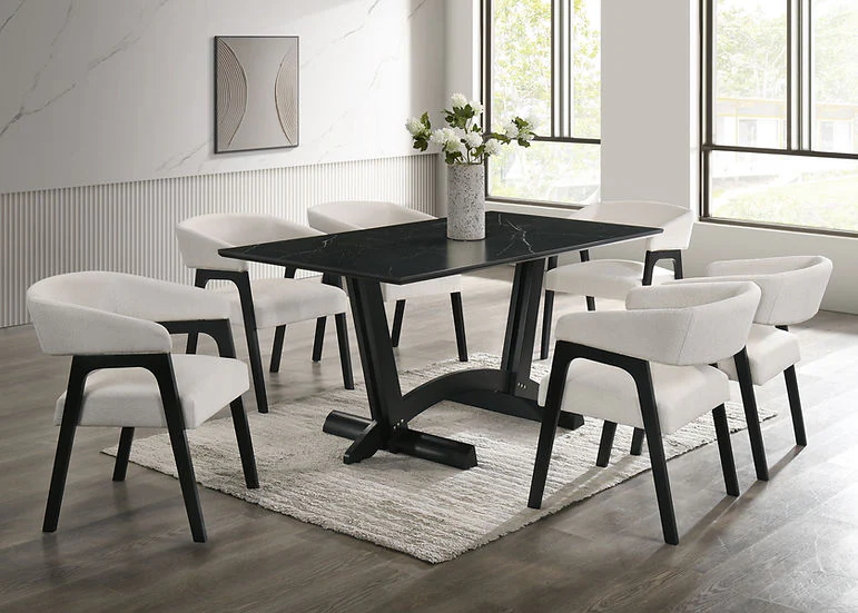 Nava Black White Dining Room Set - Image 1