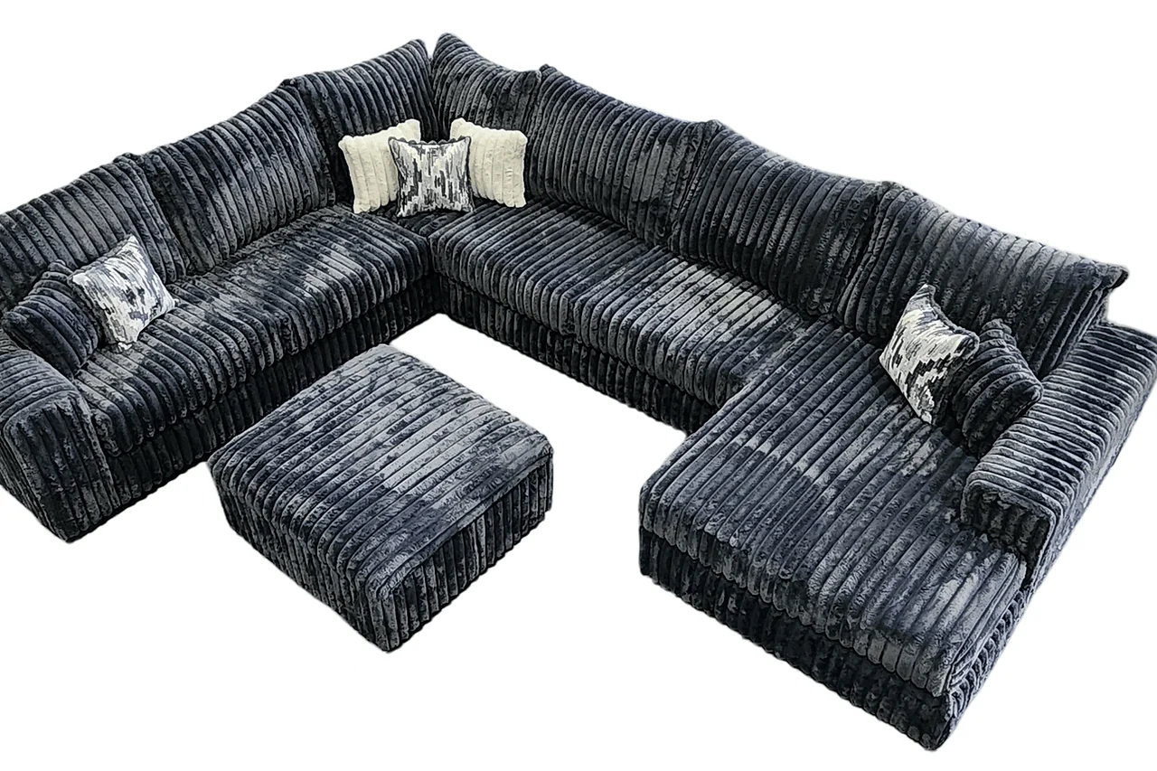 Texan Gray Corduroy Sectional - Image 3