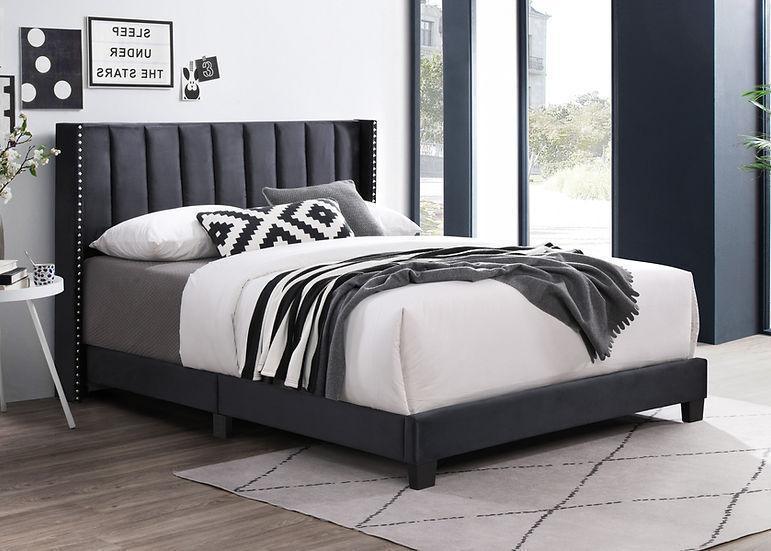 Lola Black Upholstered King Bed - Image 1