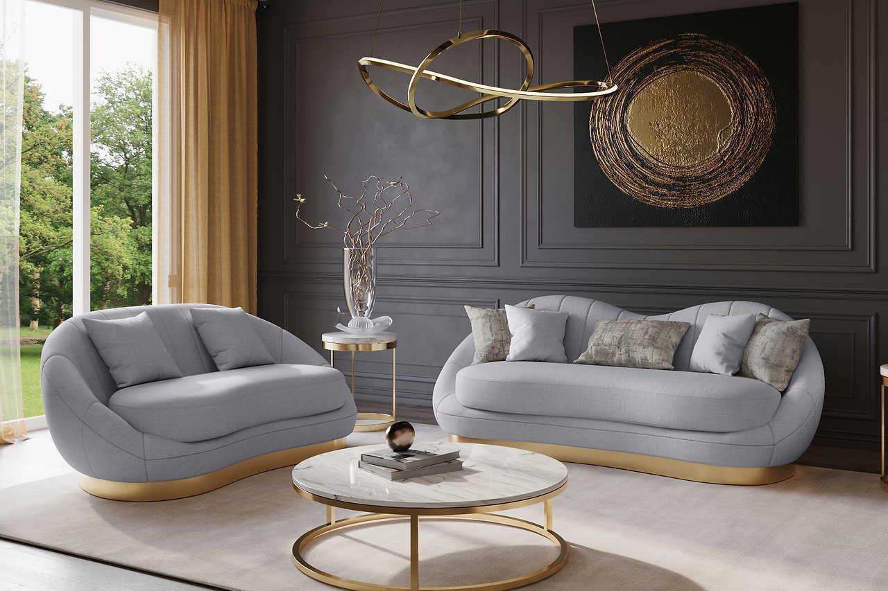 Olena Dove Gray 2-Piece Living Room Set - Image 1