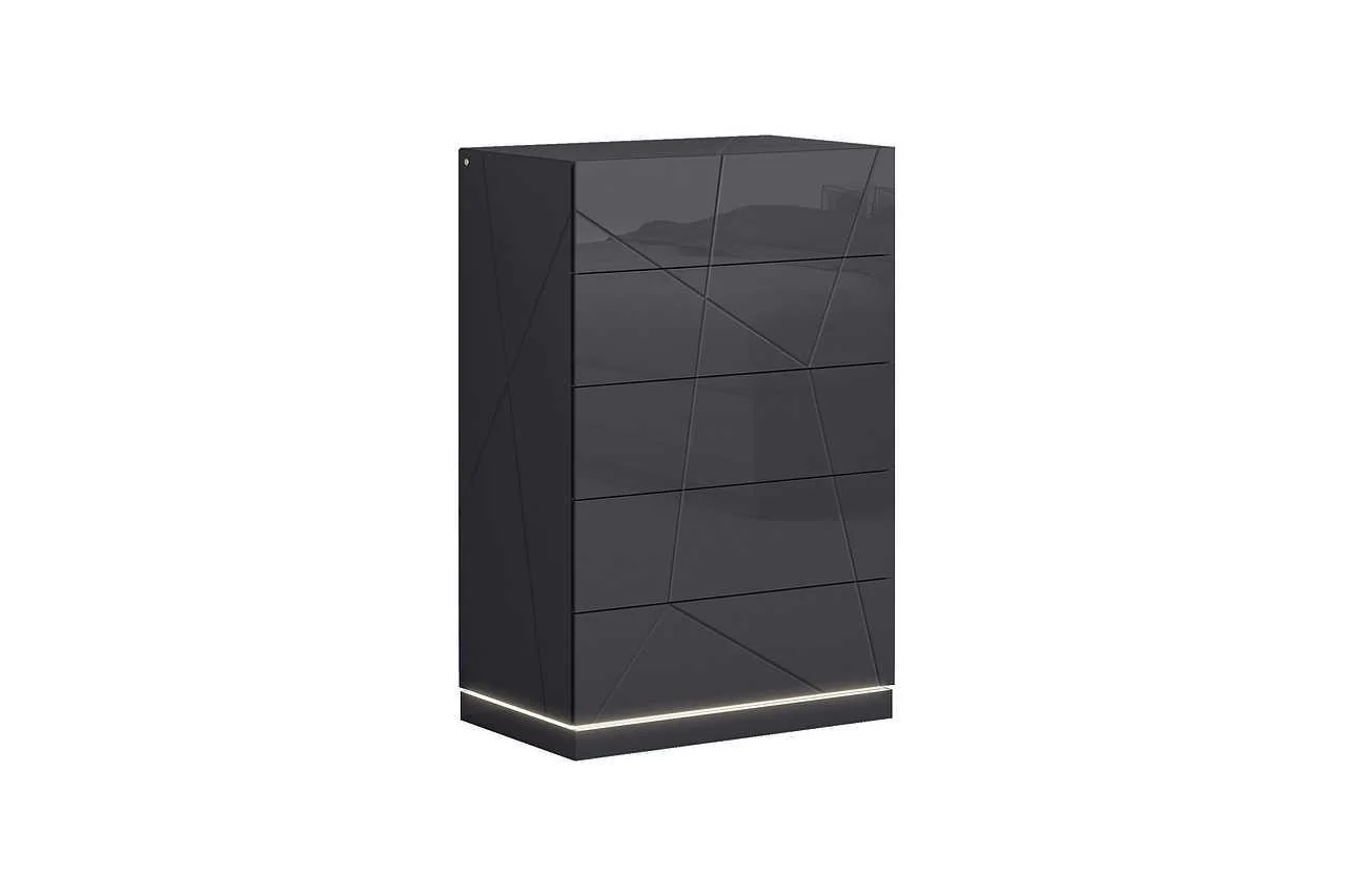 Zoe Graphite 5-Drawers Chest - Image 1