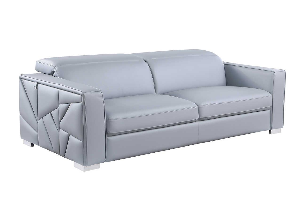 Astra Light Blue Leather Living Room Set - Image 3