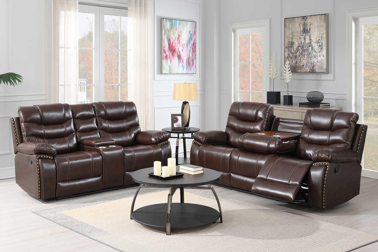 Delmar Brown Air Leather 3-Piece Reclining Set - Image 2