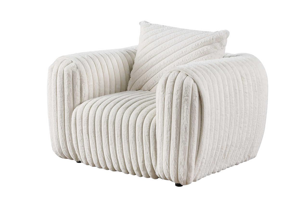 Eli White Fabric Chair - Image 1