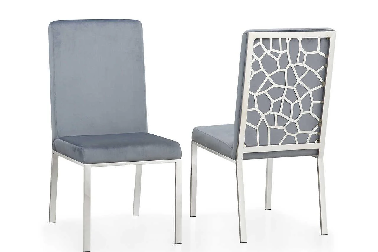Mimi Chrome Upholstered Dining Chair - Image 2