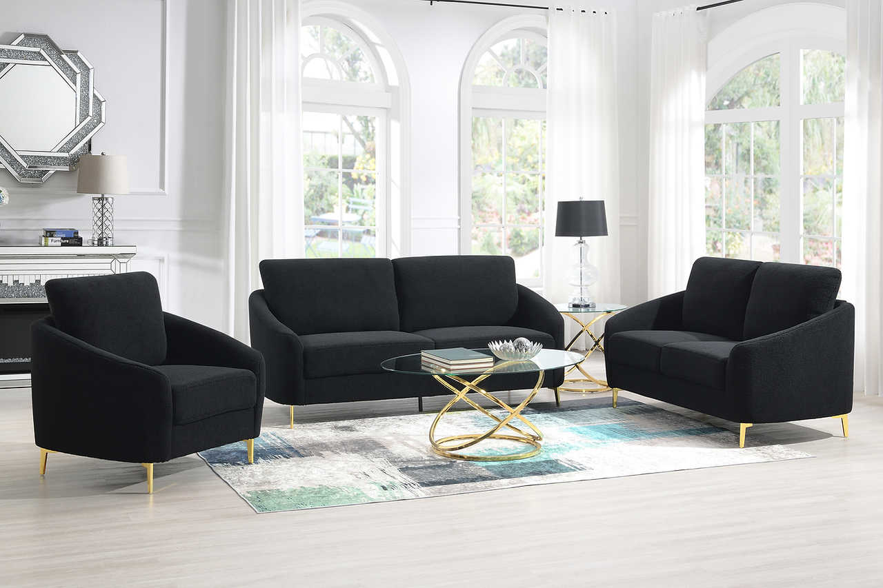 Lila Black Living Room Set - Image 1