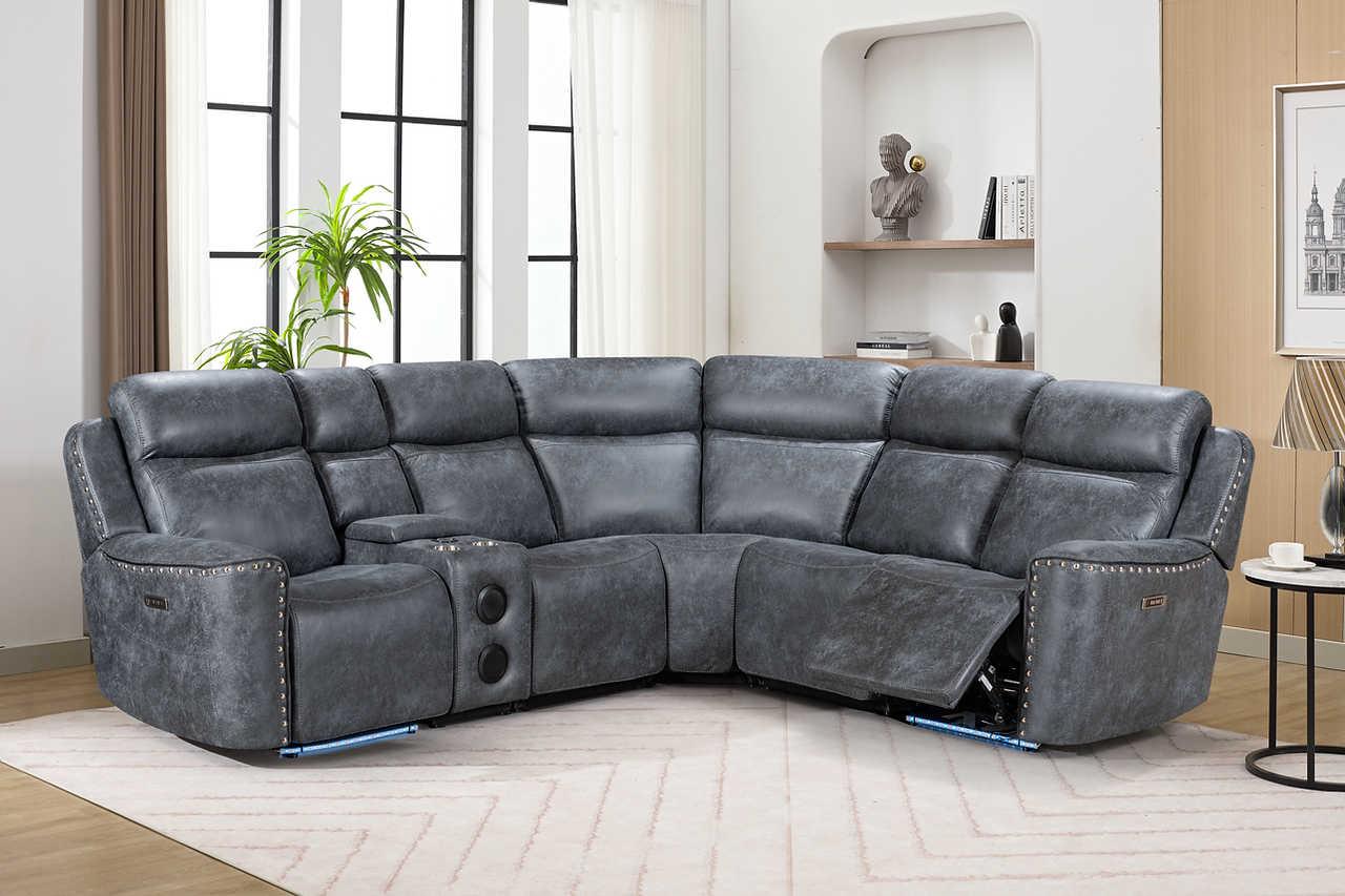 Romi Grey Power Reclining Sectional - Image 1