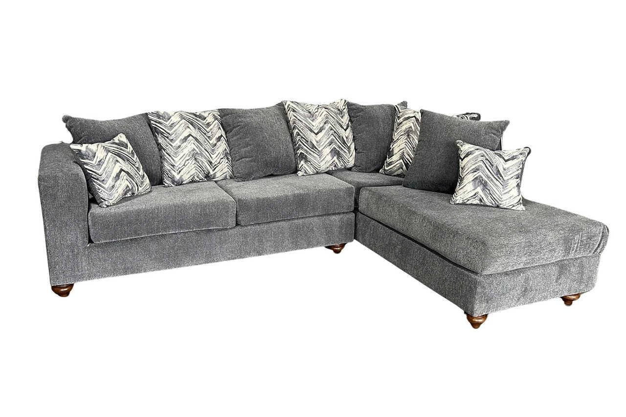 Zander Gray Fabric Sectional - Image 2
