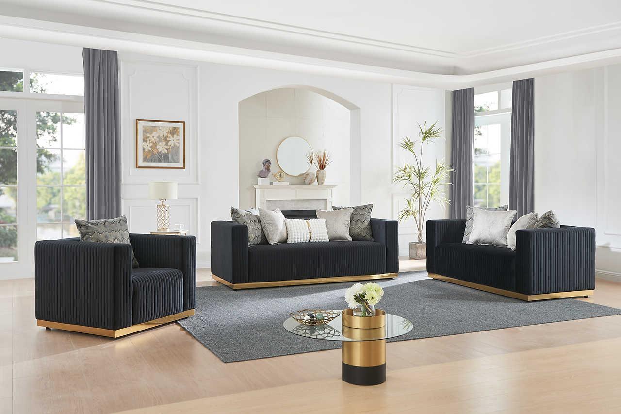 Alisha Black 2-Piece Living Room Set - Image 2