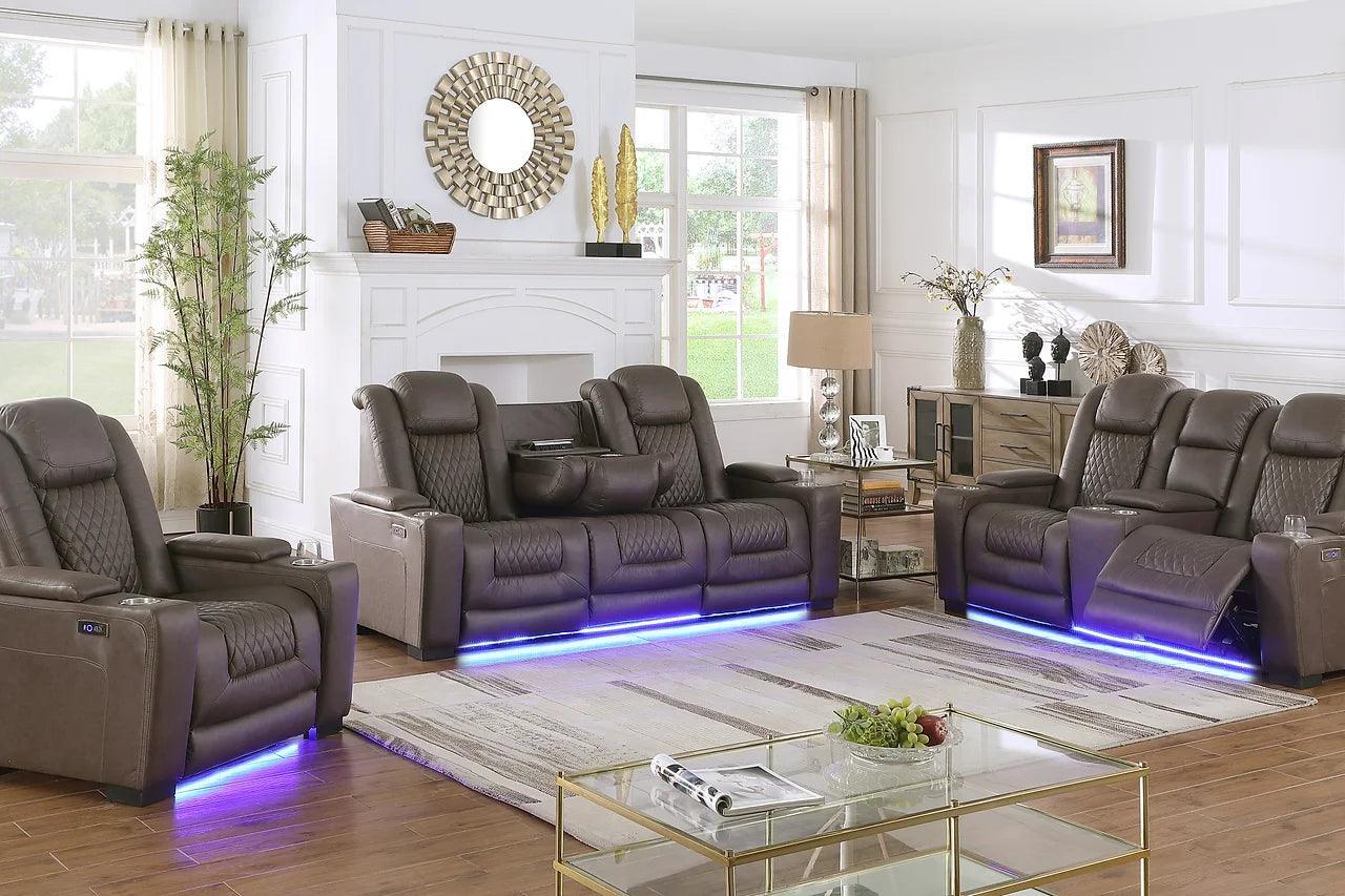 Ash Brown 3-Piece Power Reclining Set - Image 1