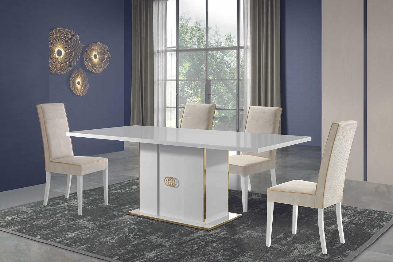 Vogue White Rectangular Dining Room Set - Image 2