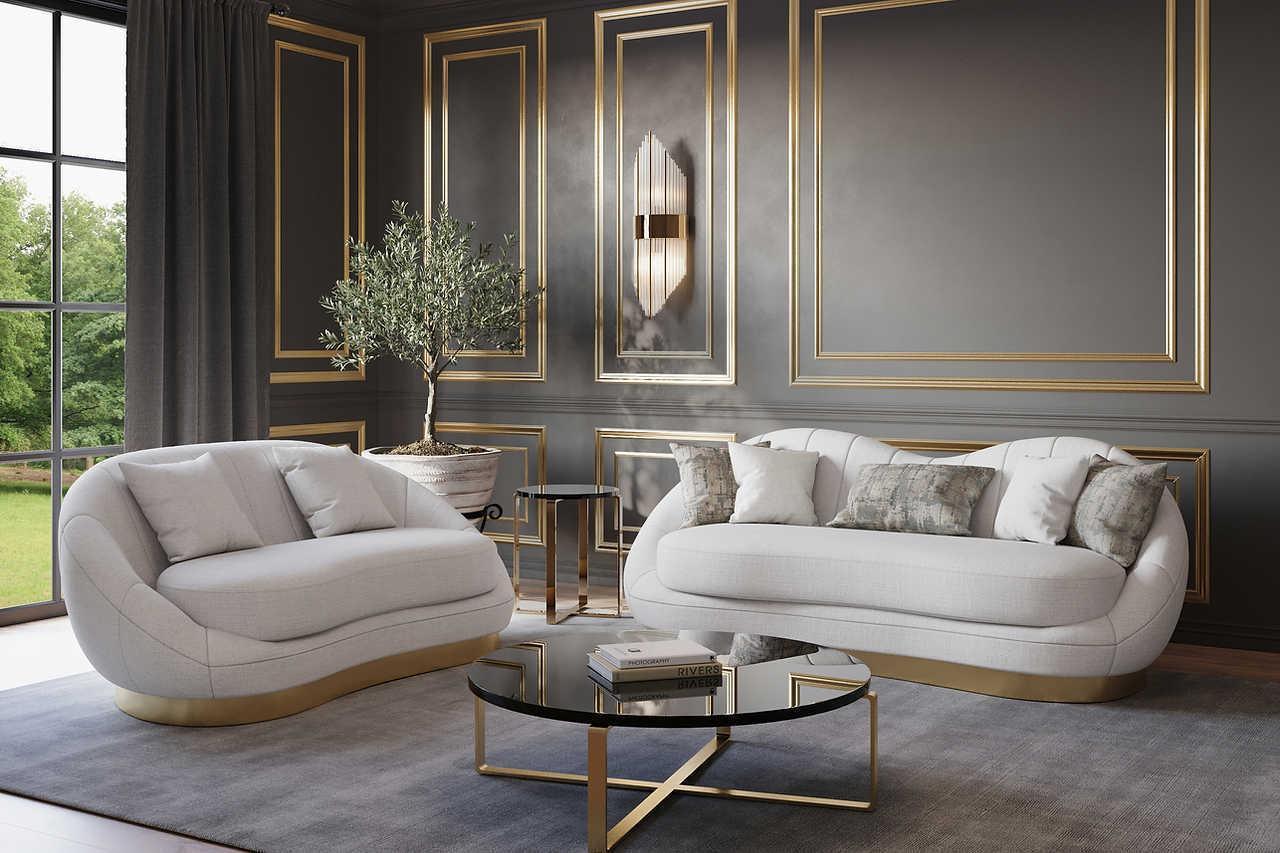 Olena Ivory 2-Piece Living Room Set - Image 1