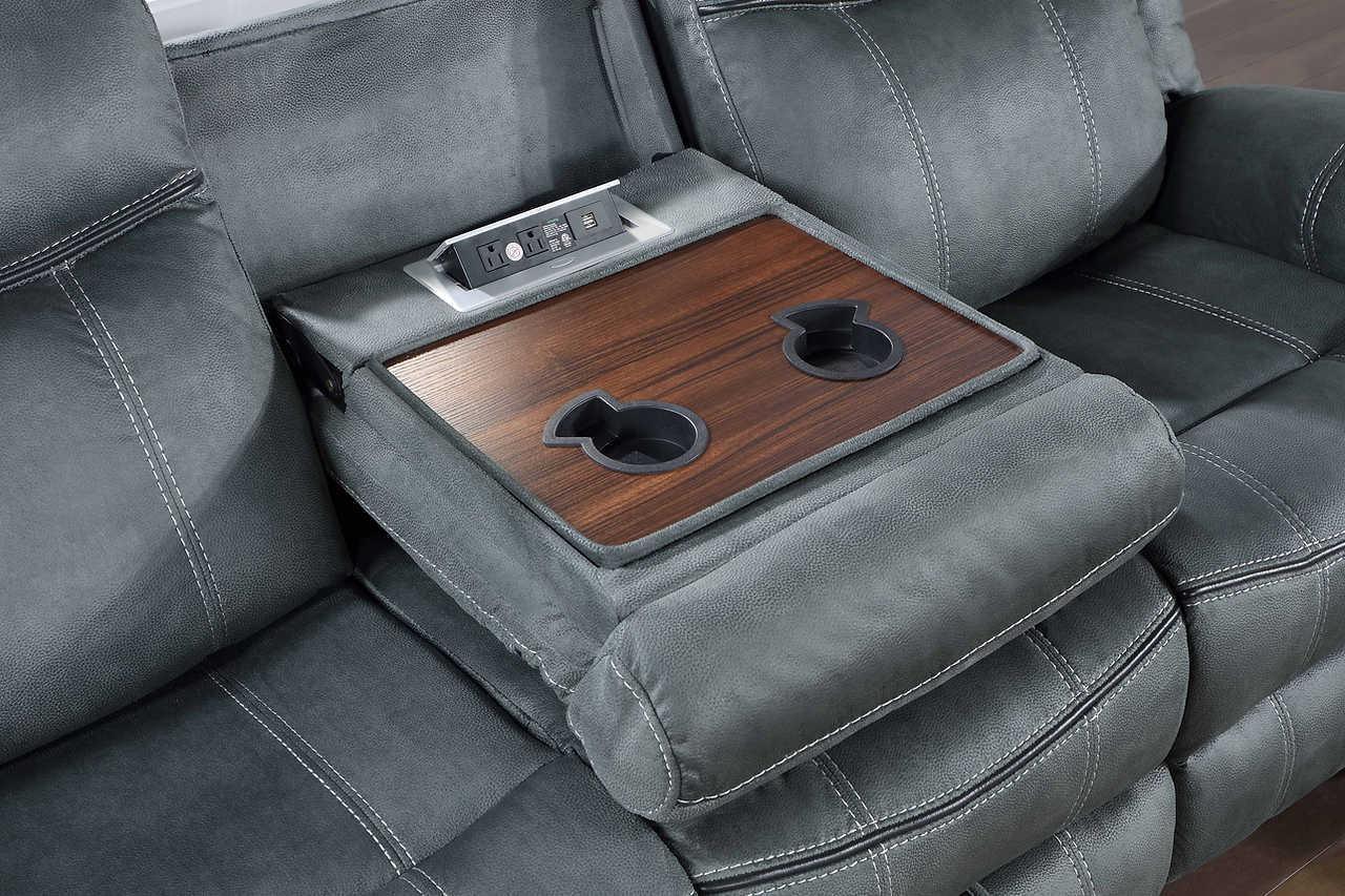 Rio Grande Gray Microfiber 3-Piece Reclining Set - Image 3