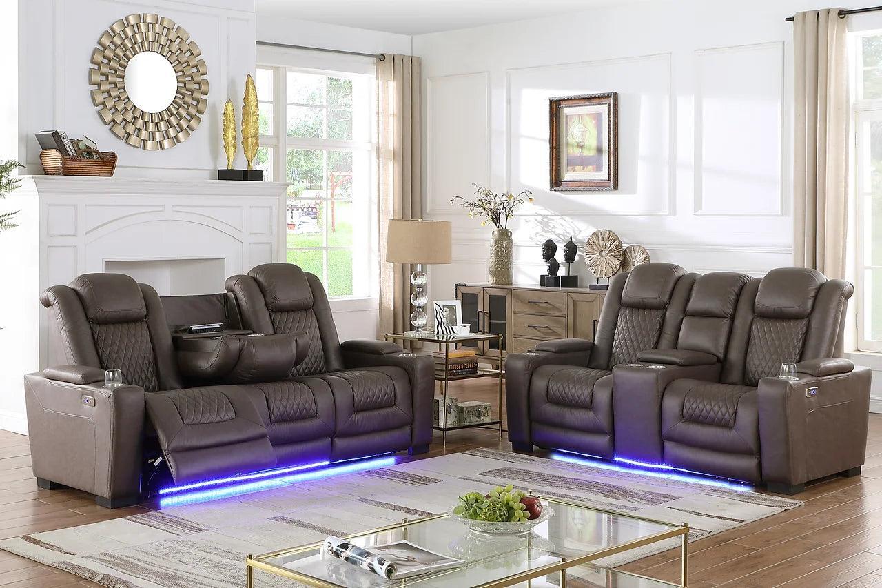 Ash Brown 3-Piece Power Reclining Set - Image 3