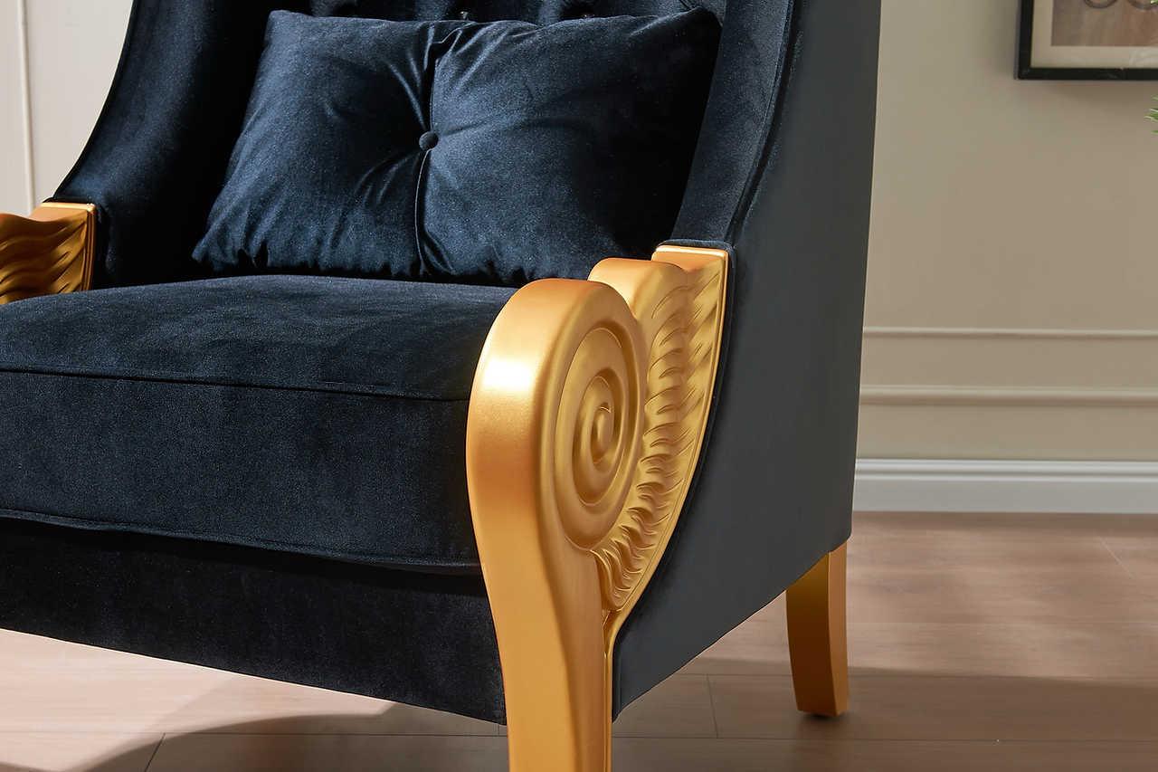 Throne Black 62.5" Tall Accent Chair - Image 2