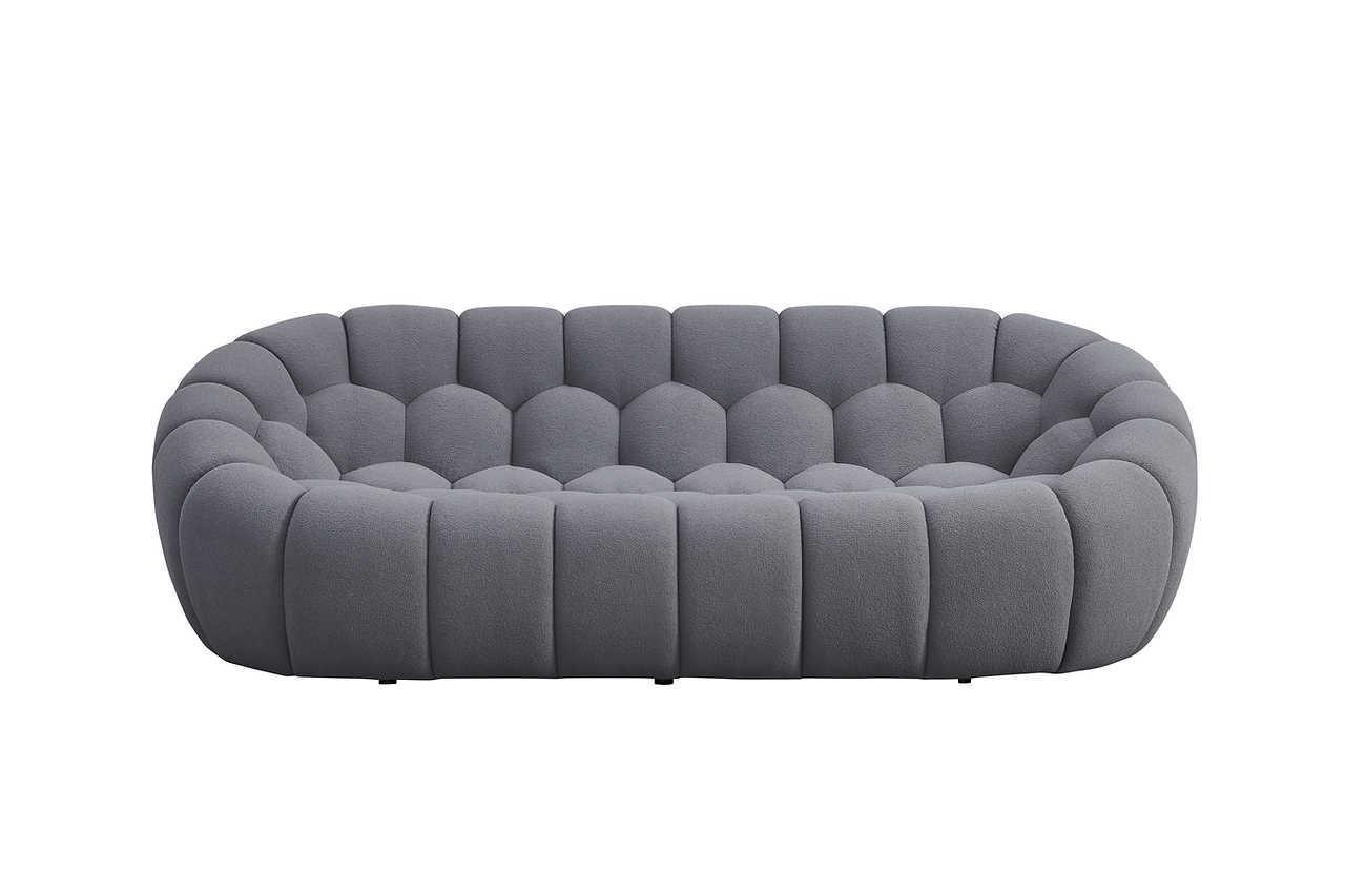 Bubbles Gray Boucle Living Room Set - Image 3