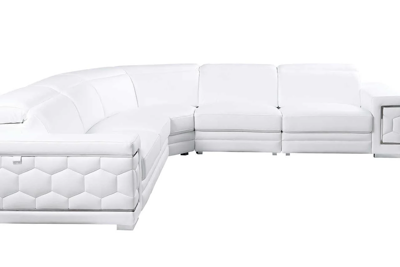 Favo White Leather Sectional - Image 3